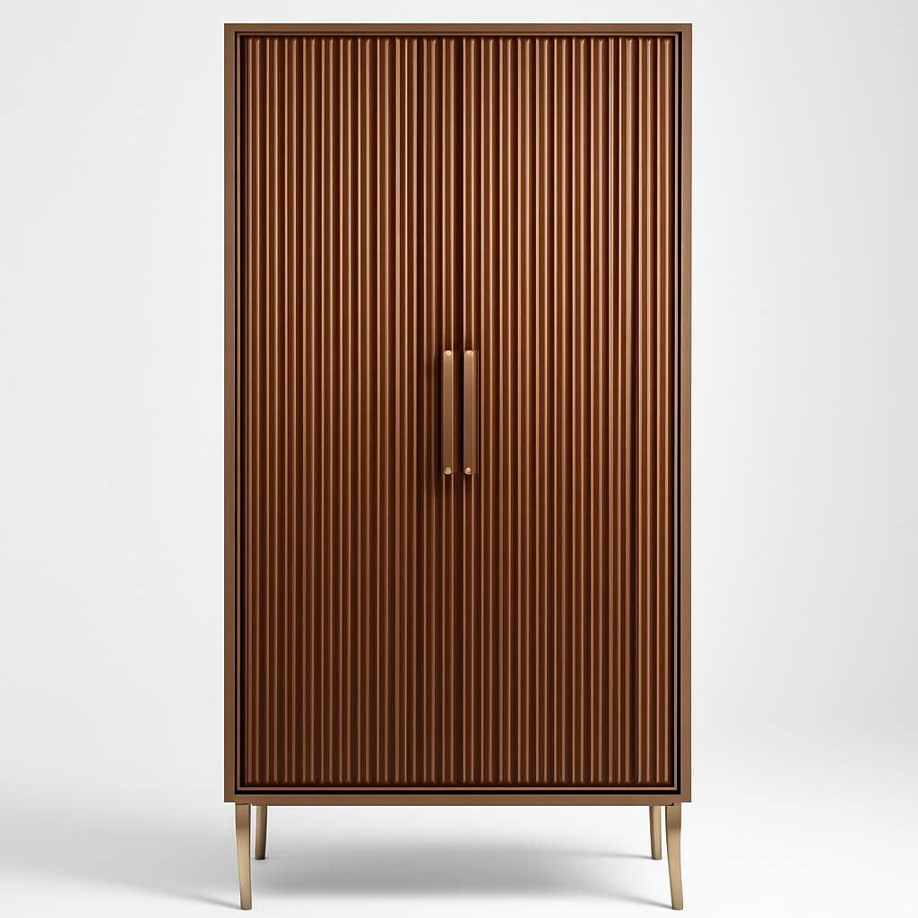 Fluted Walnut Wardrobe